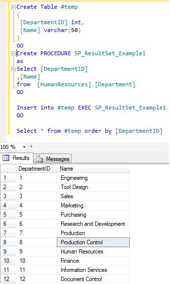 Insert Into Temp Table Sql Server From Select