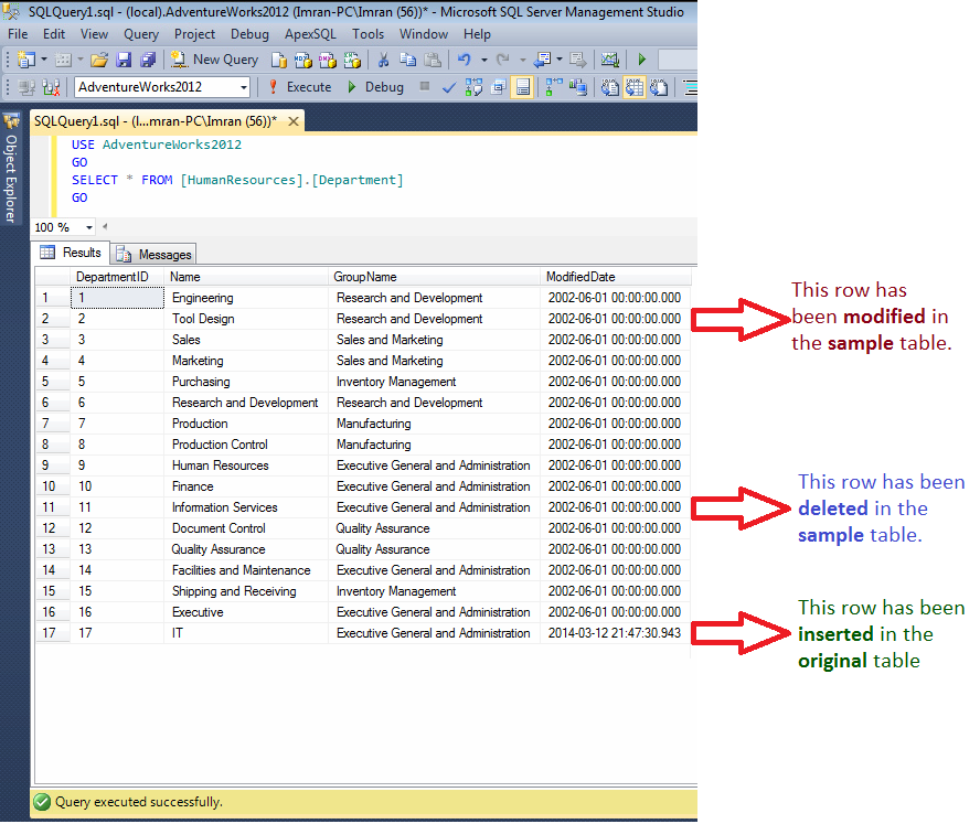 Accordingly Converge Essentially SQL SERVER – How to find missing (mismatch) rows across result sets | SQL  Server Portal
